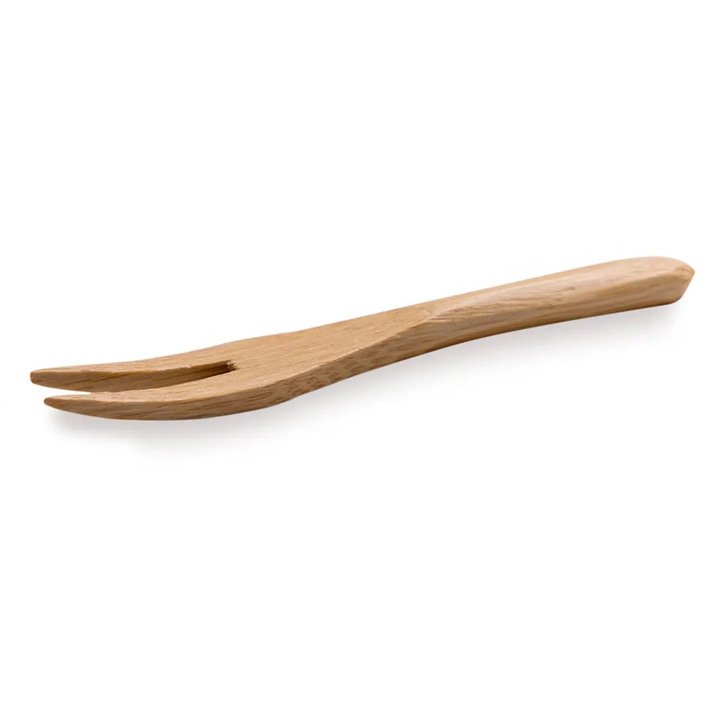 100 2 oz Square Natural Bamboo Mini Kova Cups and 100 Natural Bamboo 3.5" Mini Forks