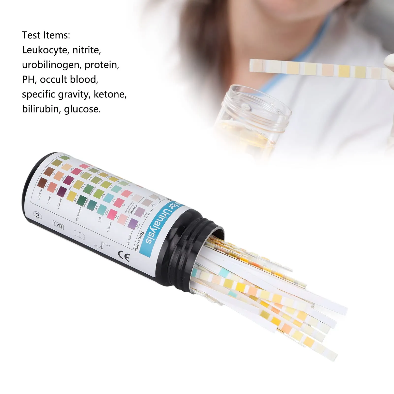 100pcs Ketone Urine Test Strips, Easy to Operation Ketosis Measuring Sticks Kit Accurate Fast Measurement Ketones Level Monitor Test Strip