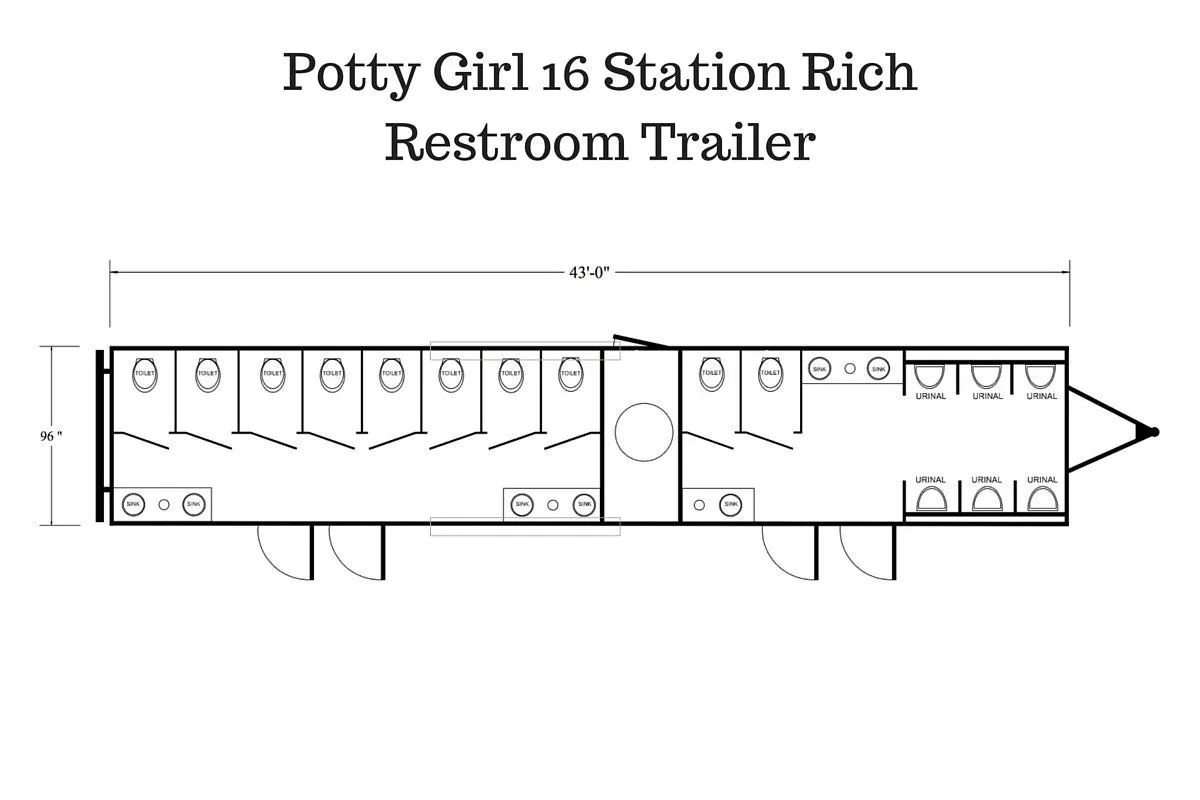 16 Station Rich Restroom Trailer Rental