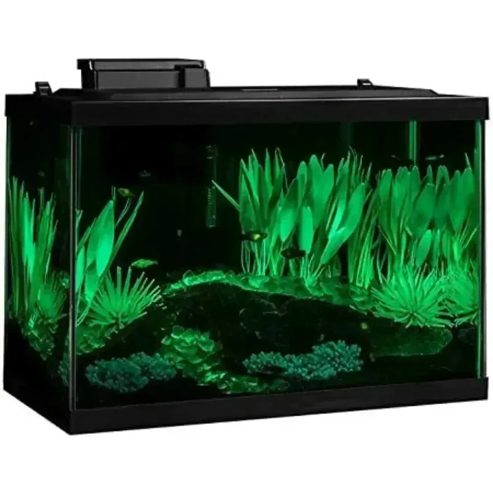 20 Gallon Fish Tank Kit with LED Lighting & Decor – Complete Aquarium Starter Kit