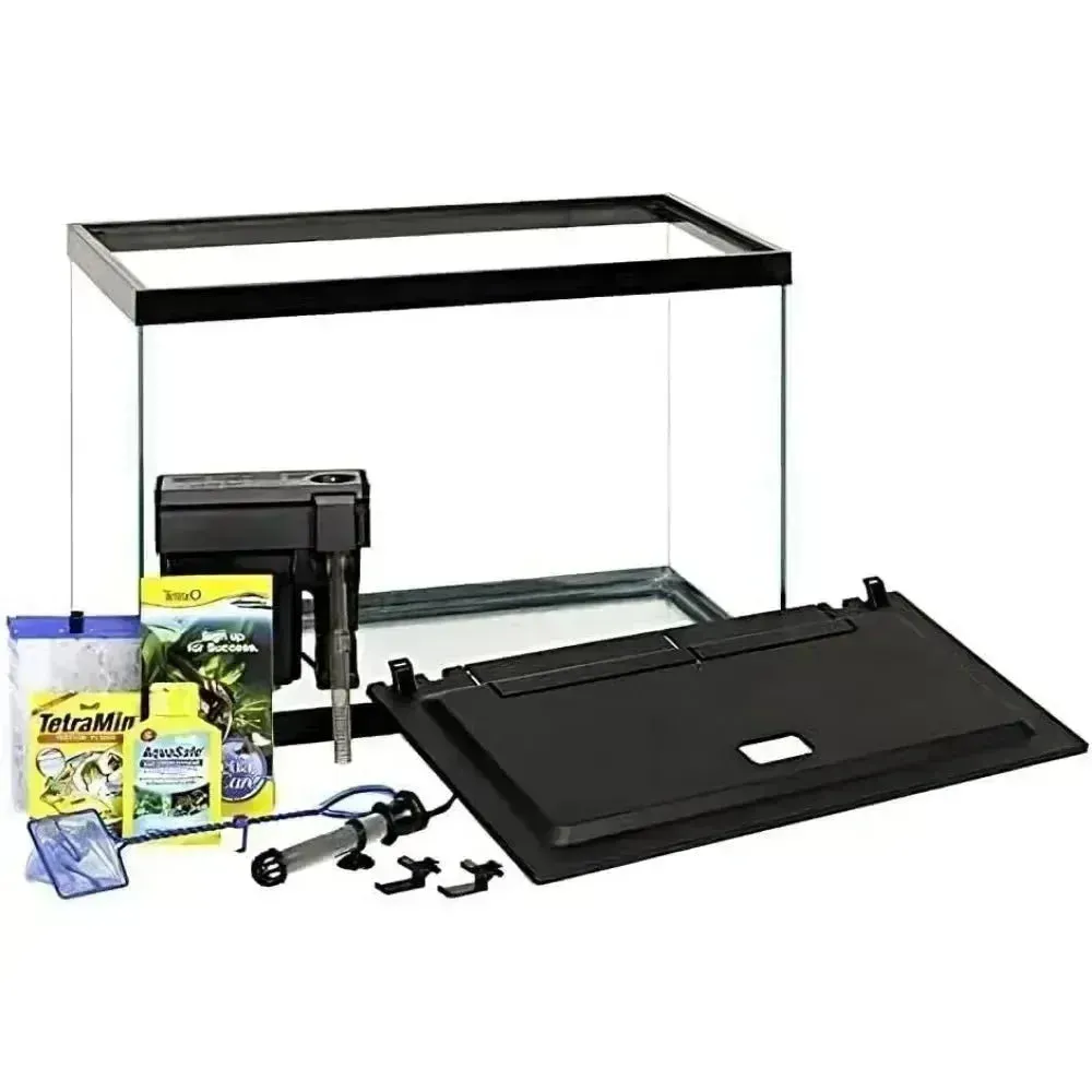 20 Gallon Fish Tank Kit with LED Lighting & Decor – Complete Aquarium Starter Kit