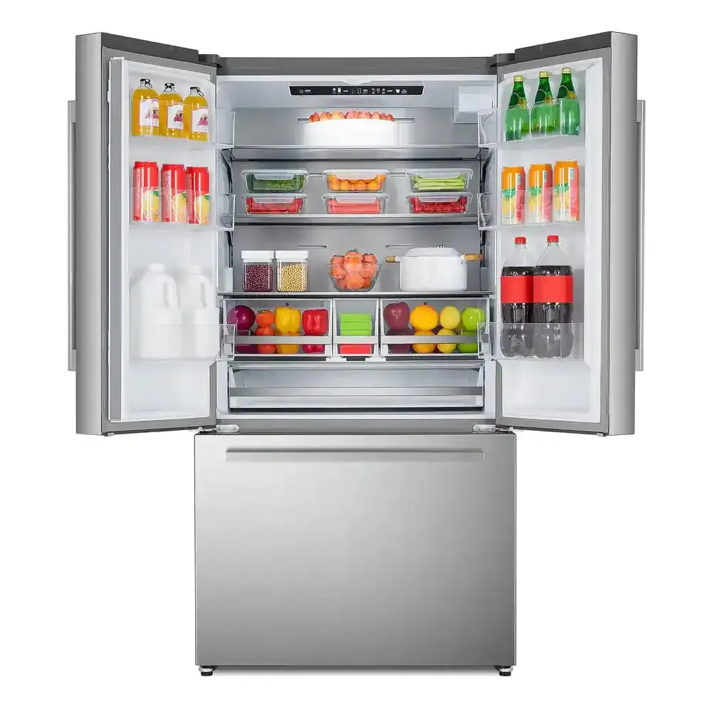 22.4 Cu. Ft. 3-Door French Door Refrigerator with Water Dispenser and Ice Maker in Stainless Steel, Counter Depth