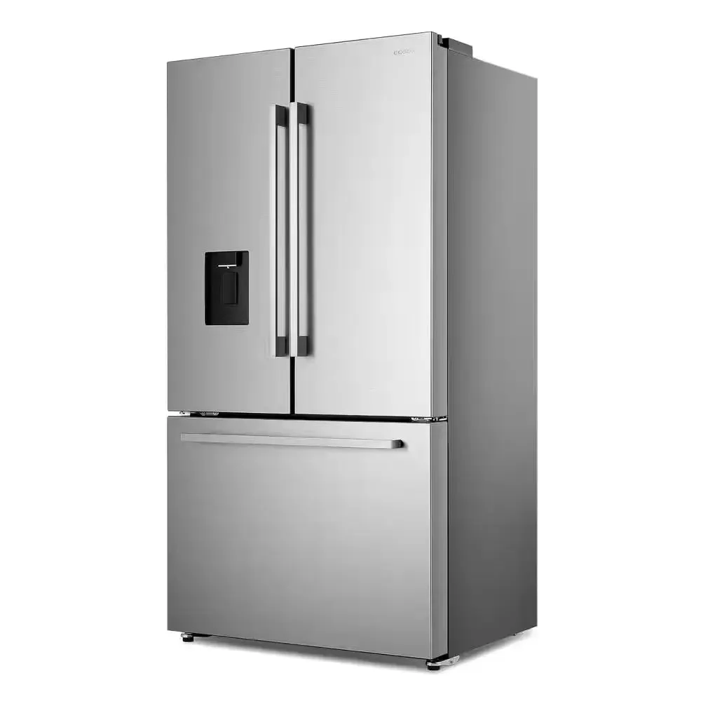 22.4 Cu. Ft. 3-Door French Door Refrigerator with Water Dispenser and Ice Maker in Stainless Steel, Counter Depth
