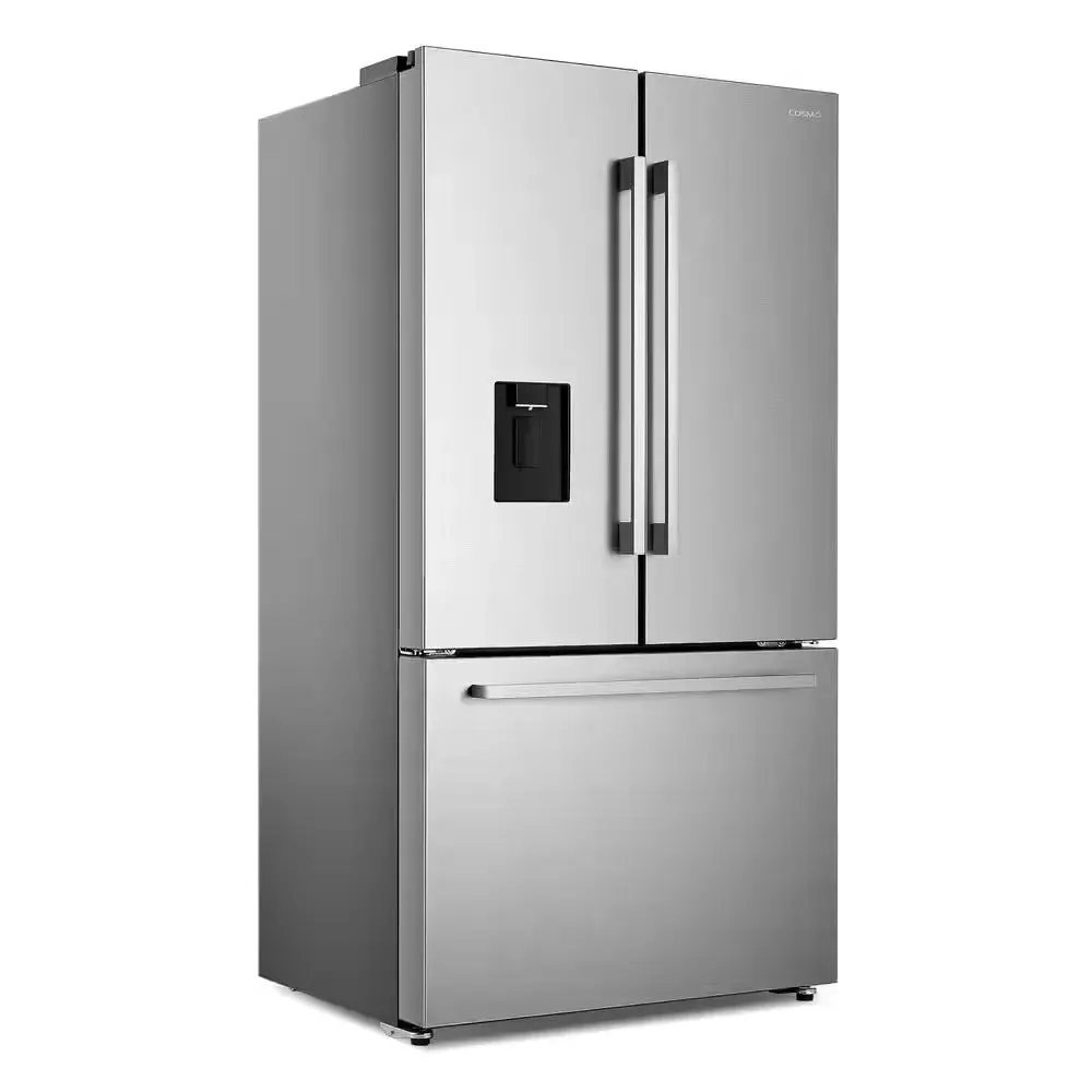 22.4 Cu. Ft. 3-Door French Door Refrigerator with Water Dispenser and Ice Maker in Stainless Steel, Counter Depth