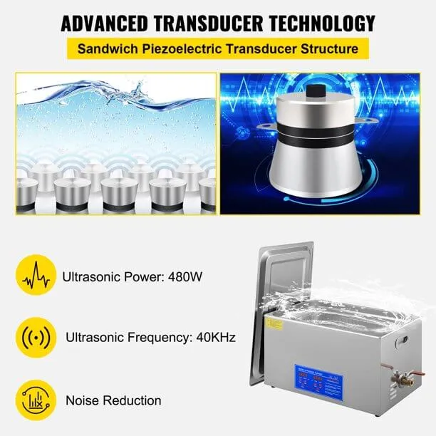 22L Ultrasonic Cleaner Stainless Steel with Digital Timer