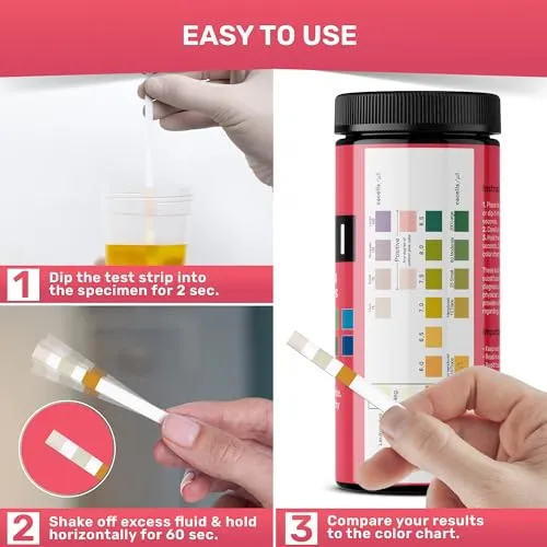 4-in-1 UTI Test Strips - 100ct Urine Test Strips, Quick and Easy, Accurate Home UTI Test for Women & Men, Results in 60 Seconds, Urinalysis Test Strips Full Panel, Home UTI Test Strips by JNW Direct