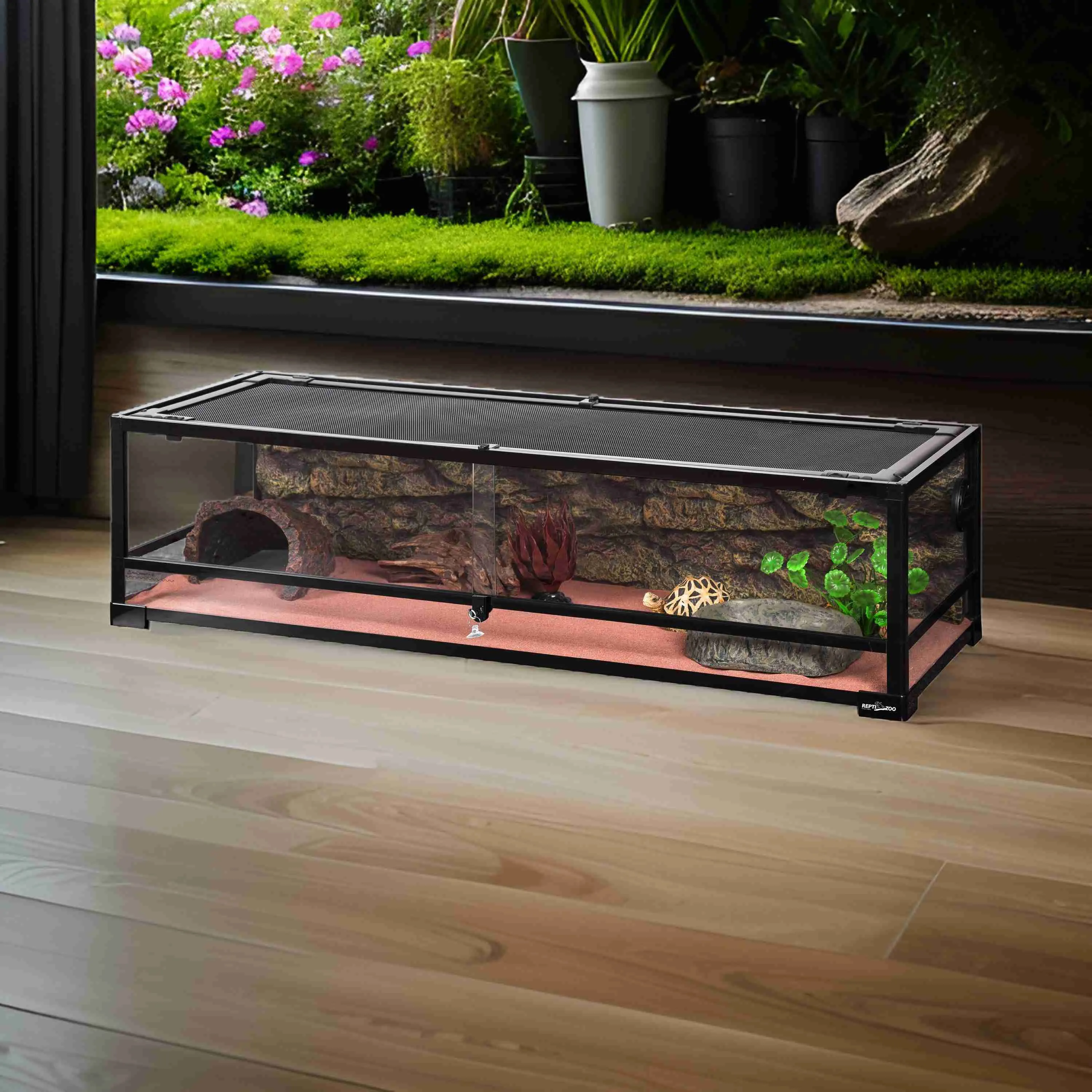 48 gallons 48″*18″*13″ long reptile terrarium with front safe glass sliding doors RK0221