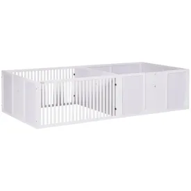 7 Panels Playpen with 3 Doors for Baby Dogs Two-Room Design Puppy Whelping Box - White