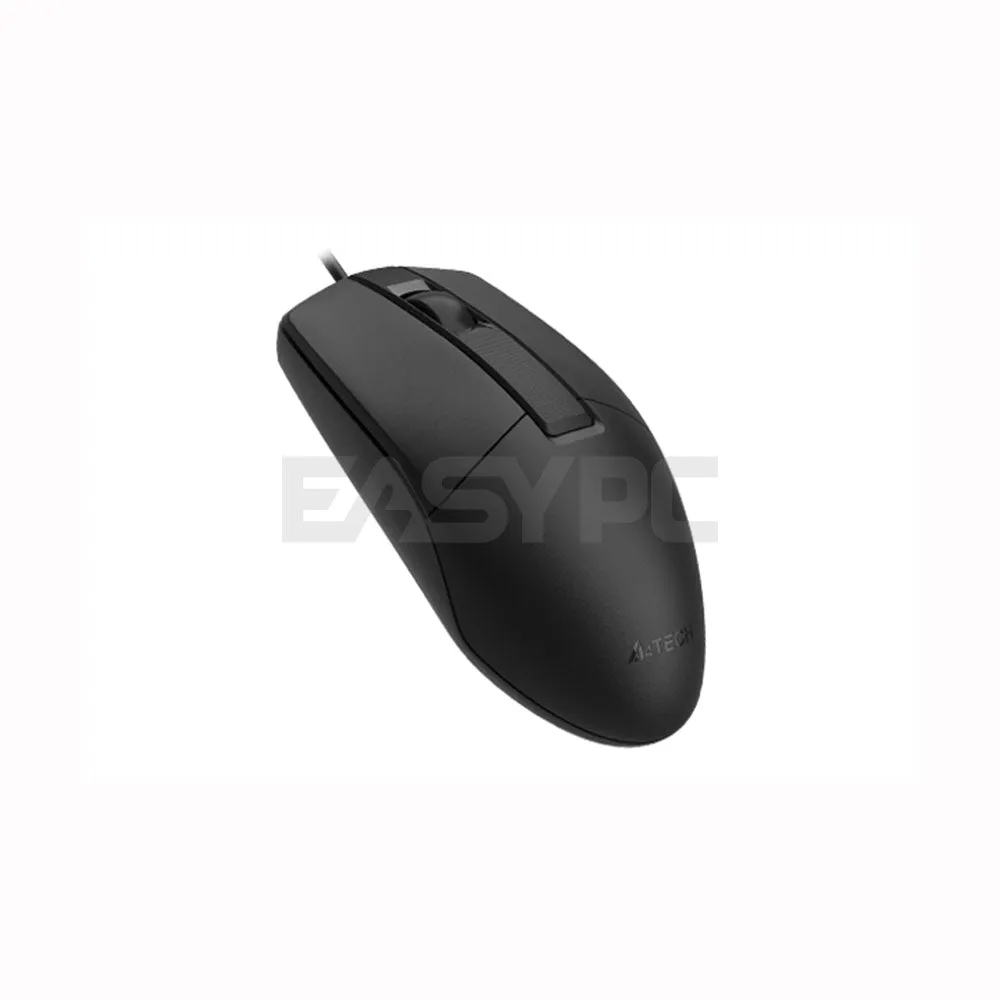 A4Tech OP-330 1200 DPI Durable Button Life 4-way wheel Silent Clicks Usb Black Mouse Black