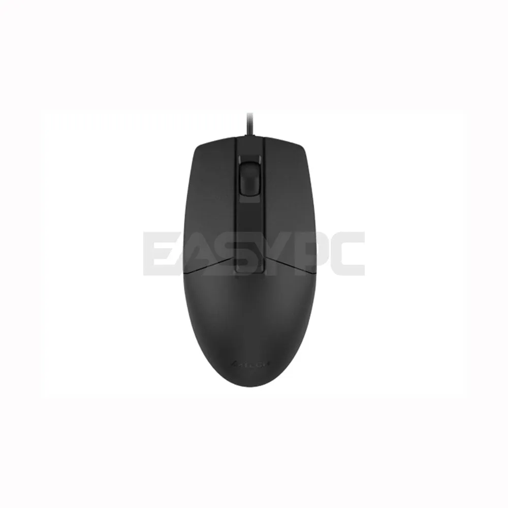 A4Tech OP-330 1200 DPI Durable Button Life 4-way wheel Silent Clicks Usb Black Mouse Black
