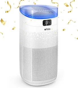 Afloia Smart Air Purifier for Home large room about 1000ft², 3-Stage Filtration remove Odor/Smoke, 25dB Air Cleaner with H13 True HEPA Filter Auto Mode /Night Light/Sleep Mode -white