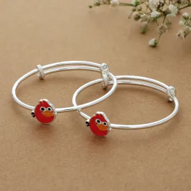 Angry Bird Adjustable Silver Bangle for Kids
