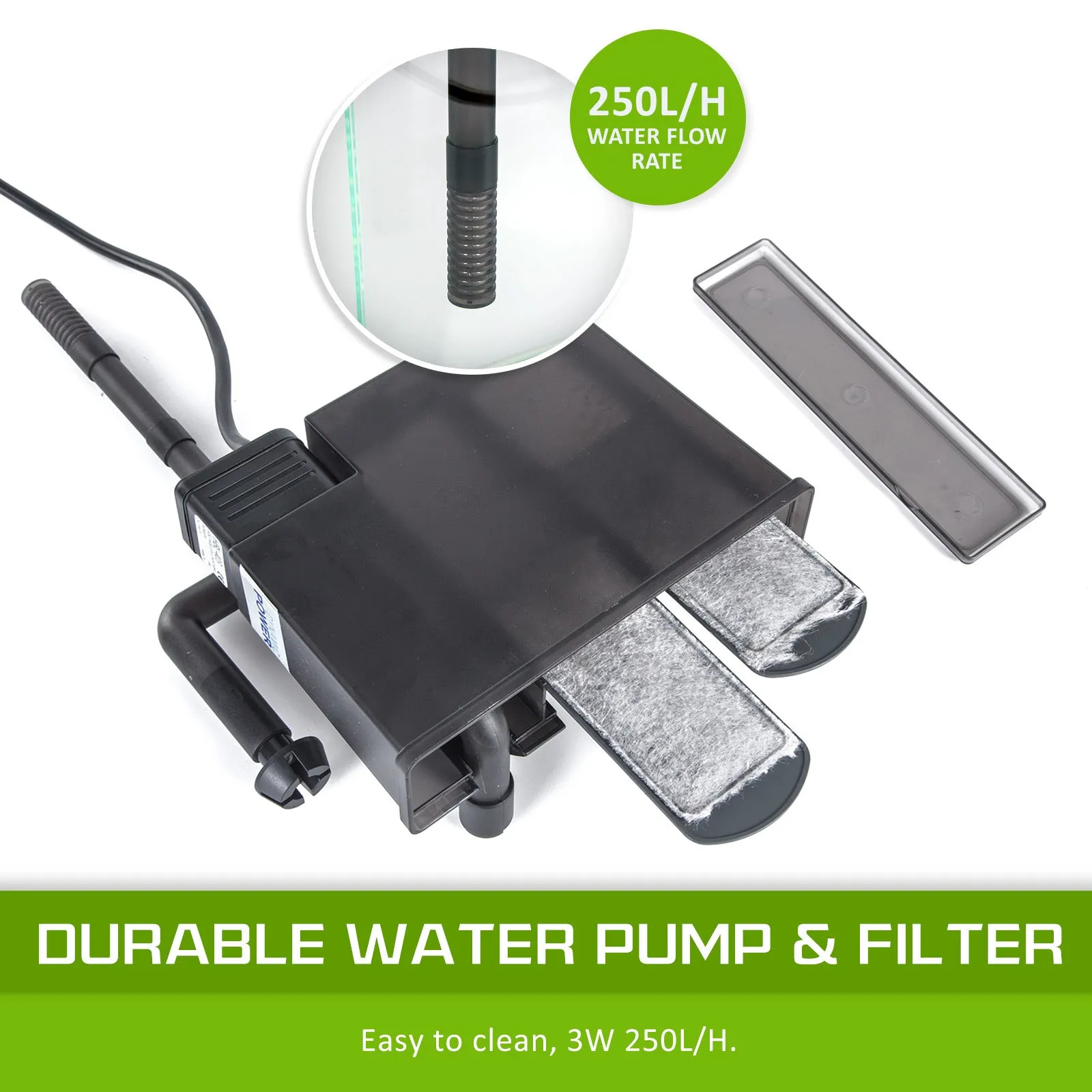 Aquarium Starfire Glass Fish Tank Set Filter Pump 70L
