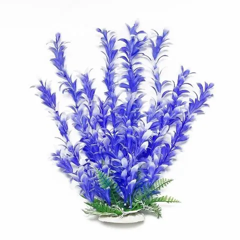 Aquatop Bacopa-like Blue & White Aquarium Plant w/ Weighted Base