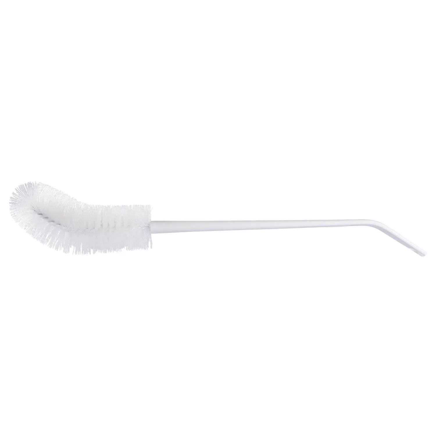 Bent-Tip Toilet Bowl Brush - Durable & Stiff Bristled Scrubber w/ Heavy Duty Handle