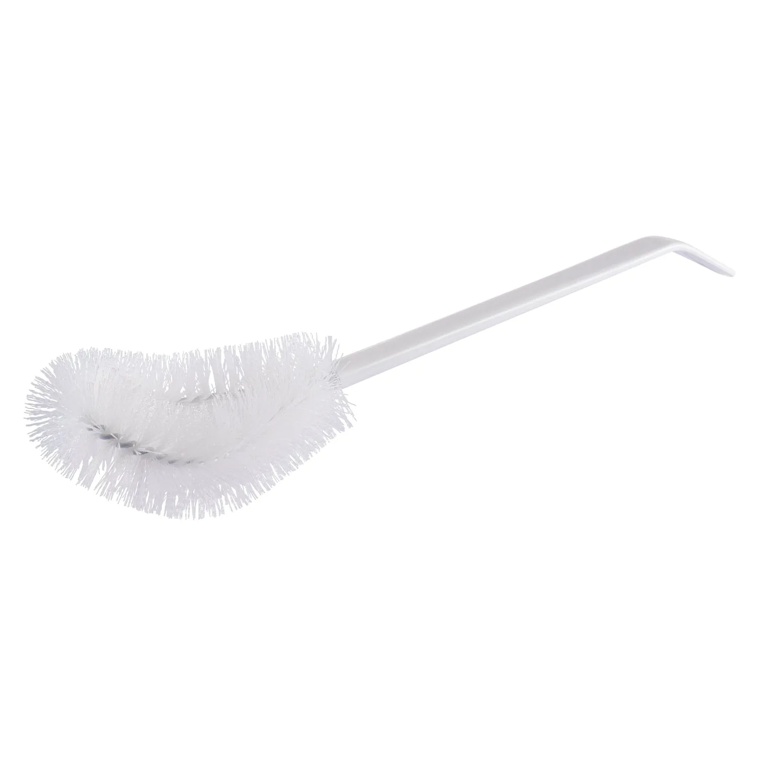 Bent-Tip Toilet Bowl Brush - Durable & Stiff Bristled Scrubber w/ Heavy Duty Handle