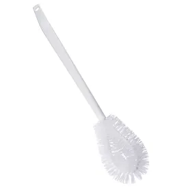 Bent-Tip Toilet Bowl Brush - Durable & Stiff Bristled Scrubber w/ Heavy Duty Handle