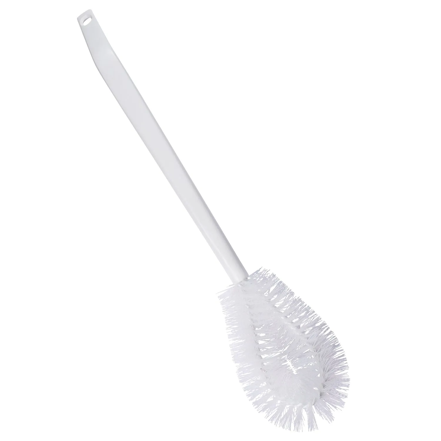 Bent-Tip Toilet Bowl Brush - Durable & Stiff Bristled Scrubber w/ Heavy Duty Handle