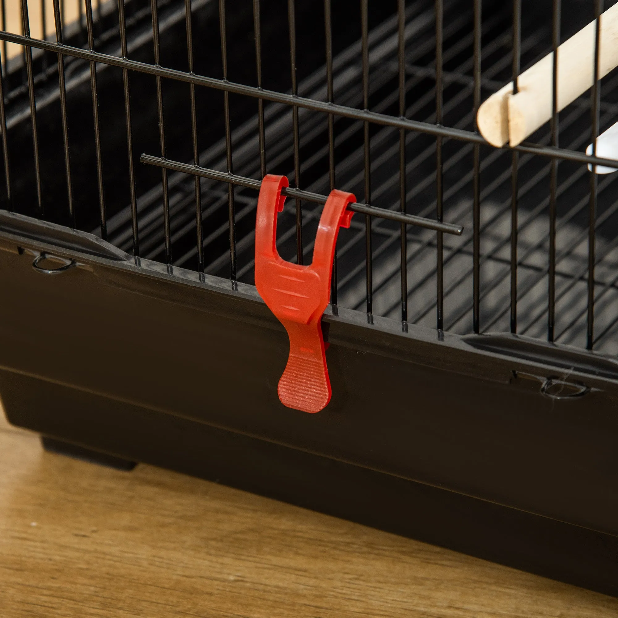 Bird Cage for Budgies Finches Canaries with Accessories, Toys, Tray, Handle, 46 x 36 x 100 cm, Black