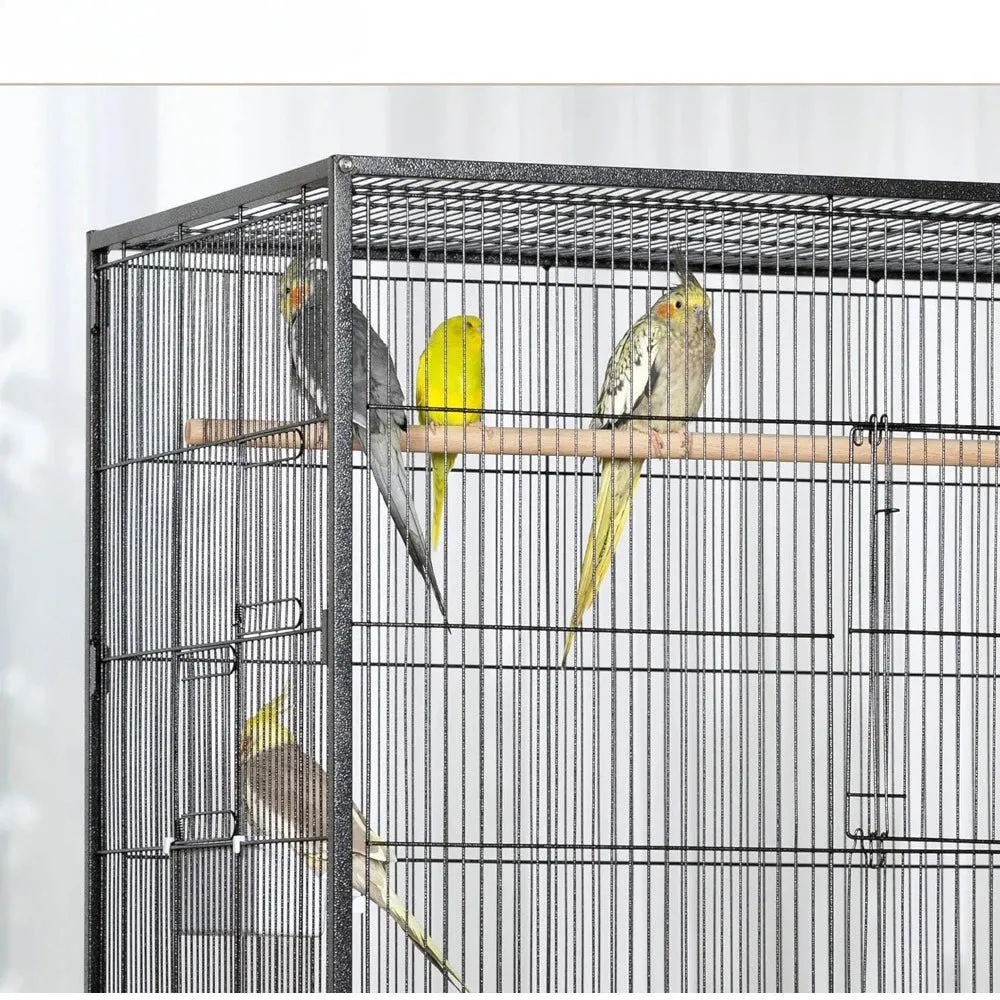 Black Extra Large Bird Cage on Wheels