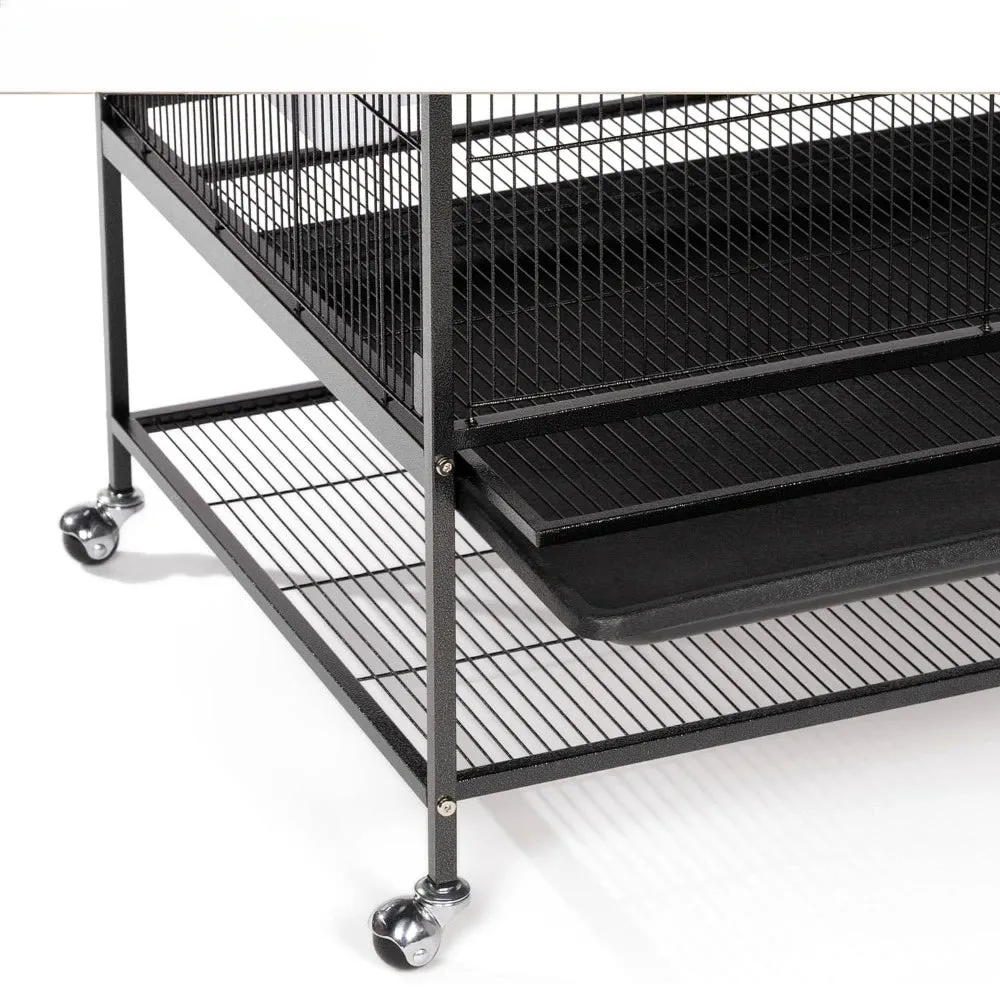 Black Extra Large Bird Cage on Wheels