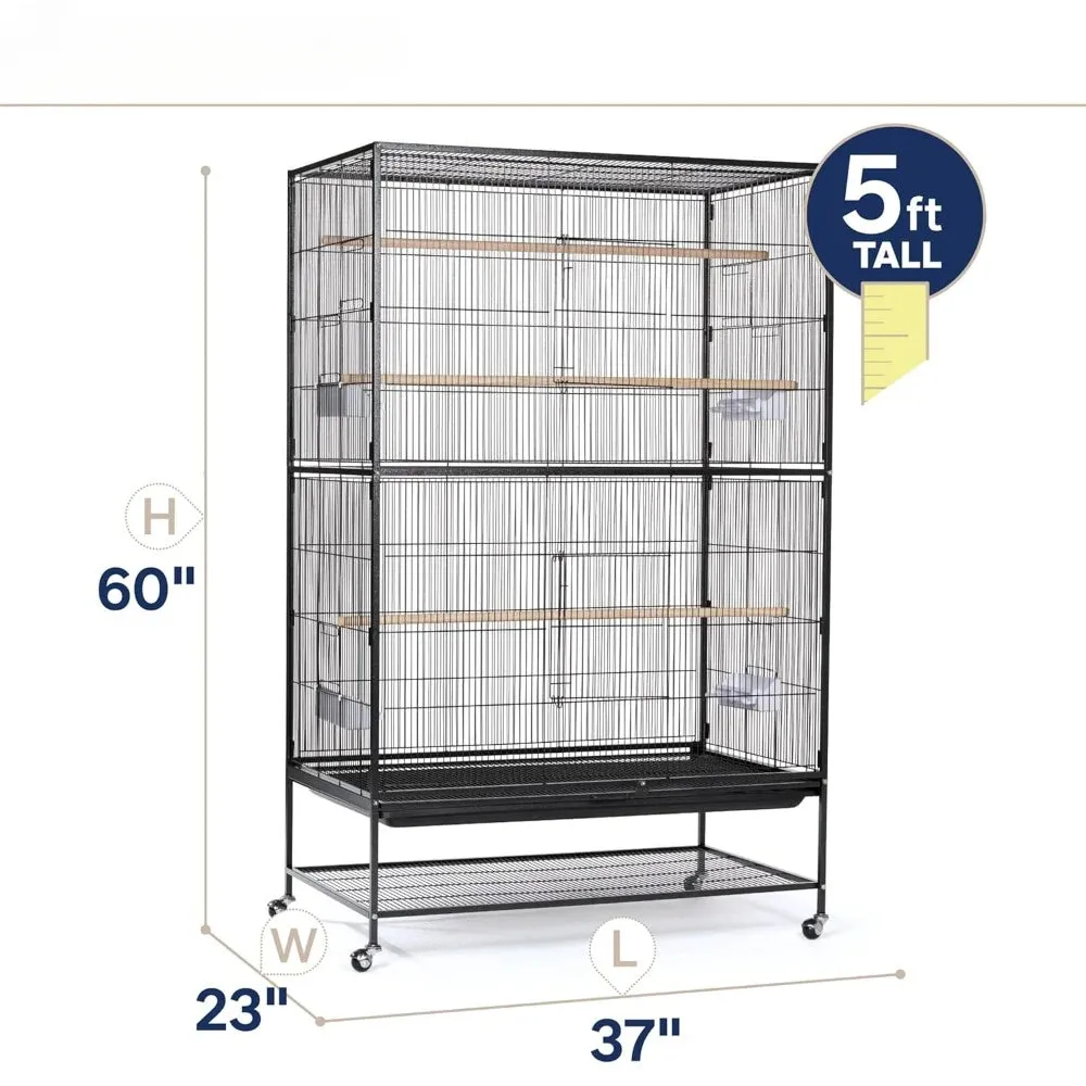 Black Extra Large Bird Cage on Wheels
