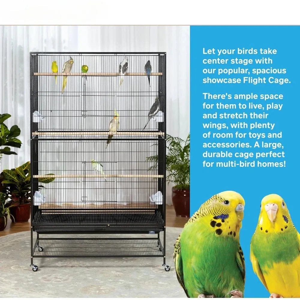 Black Extra Large Bird Cage on Wheels