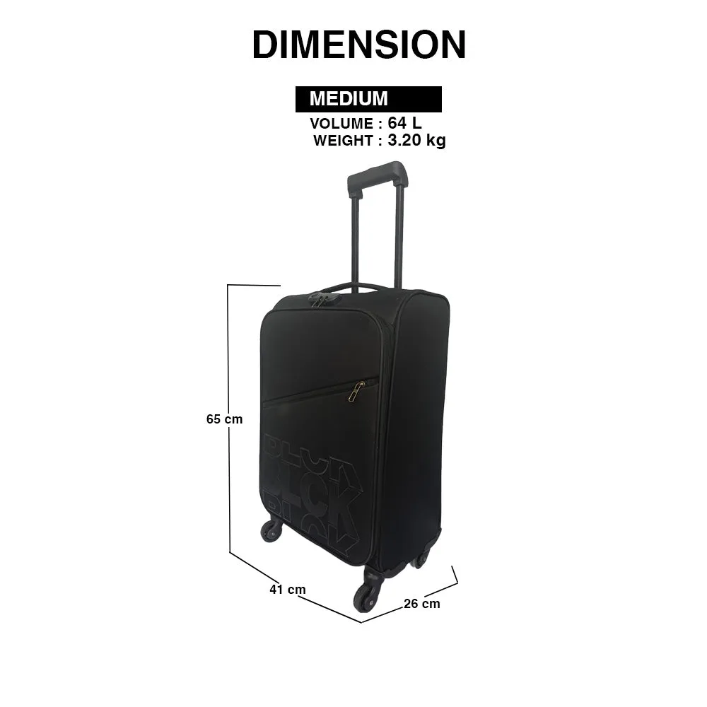 BLCK Square Trolley Luggage Bags Medium Suitcase for Travelling- Black