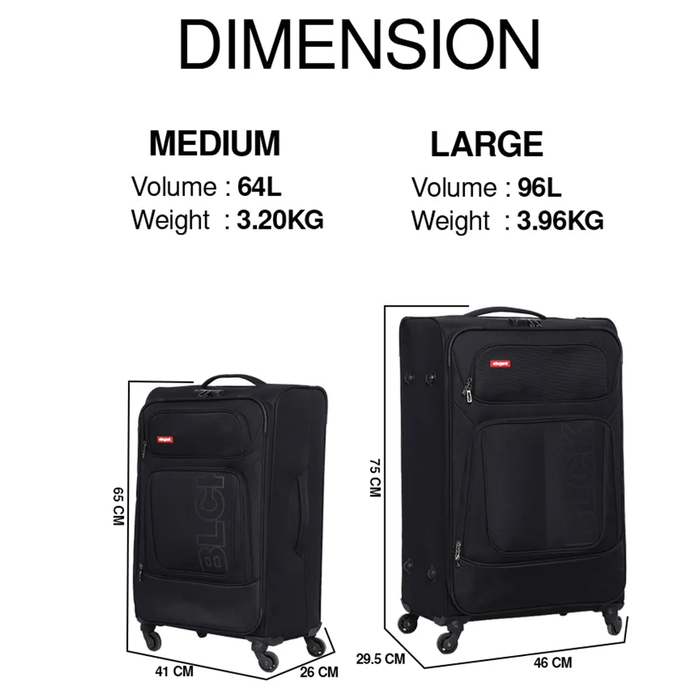 BLCK Trolley Luggage Bags Medium and Large - Black