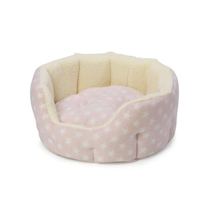 Blue Star Plush Fleece Oval Puppy Bed by House of Paws