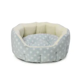 Blue Star Plush Fleece Oval Puppy Bed by House of Paws