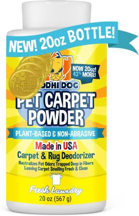Bodhi Dog Natural Carpet Deodorizer Powder - Dry Pet Smell Eliminator & Urine Odor Remover - Loosens Fur & Dirt - Plant-Based and Biodegradable Room Freshener for Home - Fresh Laundry (Pack of 1)