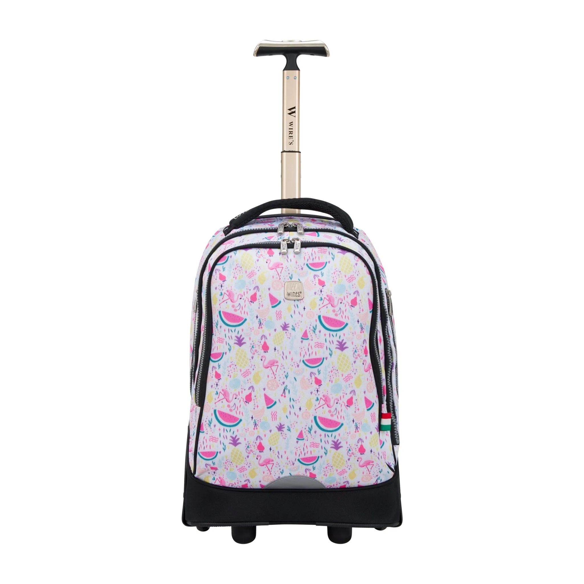 Bright Tropical Big Wheel School Bag Trolley Set of 3 (Lunch Bag & Pencil Case)