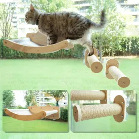 Cat Window Perch - Cozy Hammock for Indoor Cats With 2 Pack of Sisal Shelf for Sunbathing, Napping & Overlooking