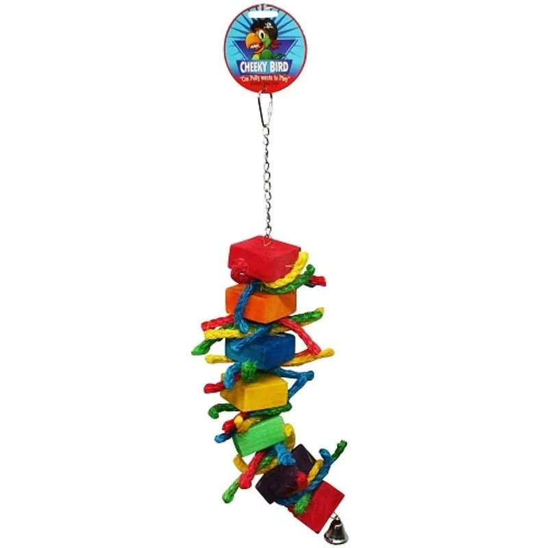 Cheeky Bird Block & Rope with Bell Medium