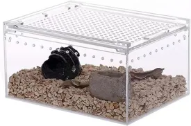 Clear Acrylic Reptile Terrarium Enclosure, 12"" x 8"" x 6"" Reptile Insect Breeding Box for Small Reptiles, Mantis, Spider, Scorpions, Tarantula, Transparent