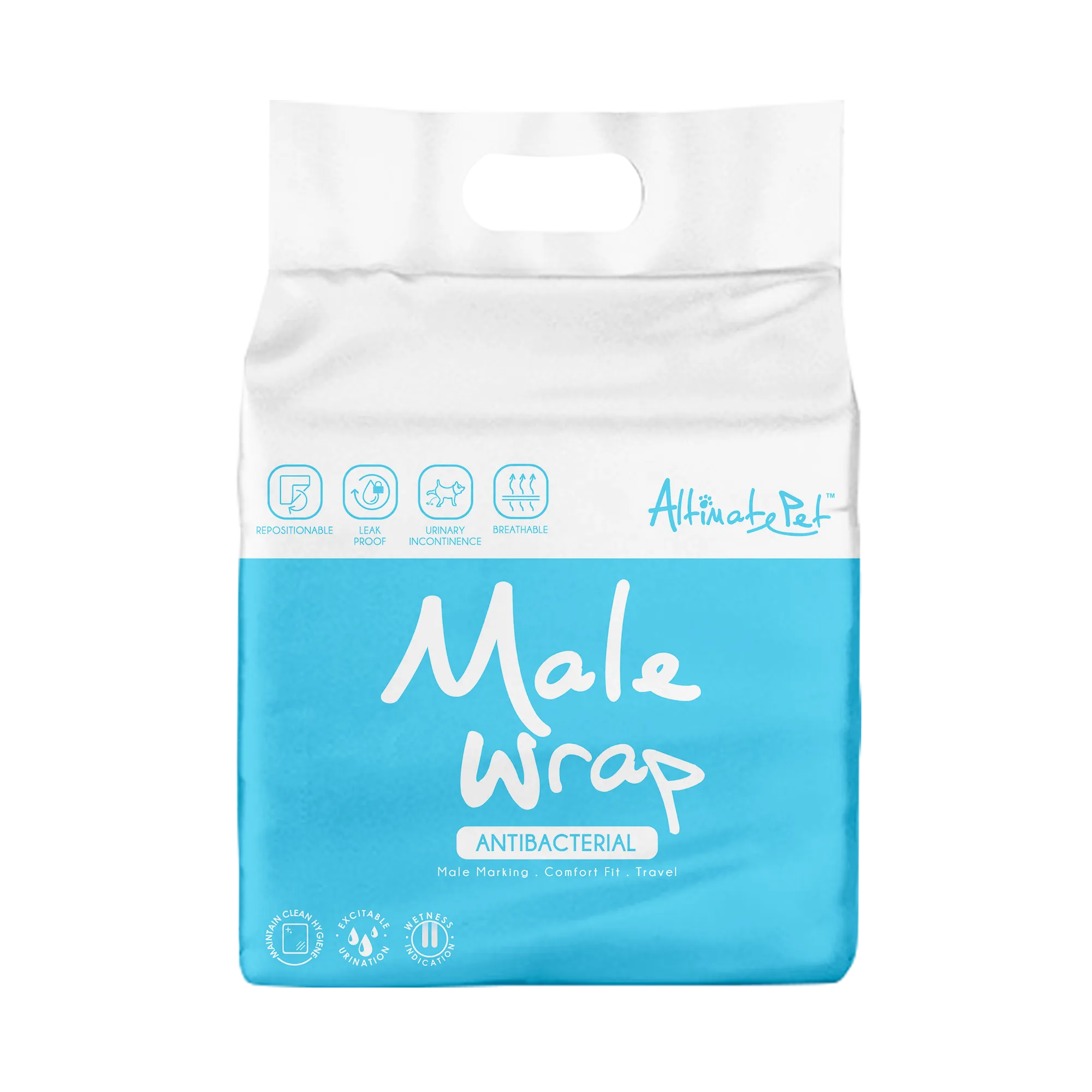 [CTN OF 24] Altimate Pet Disposable Male Wrap - Giant Breed (7pcs) | 60cm-74cm