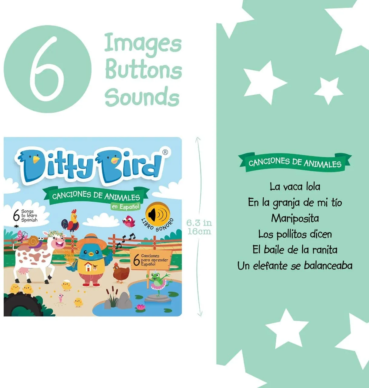 Ditty Bird Book - Canciones de Animales en Espanol