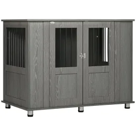 Dog Crate Furniture End Table Pet Kennel for Extra Large Dogs with Magnetic Door Indoor Animal Cage Grey 116 x 60 x 87 cm