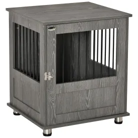 Dog Crate Furniture Wooden End Table Small Pet Kennel with Magnetic Door Indoor Crate Animal Cage Grey