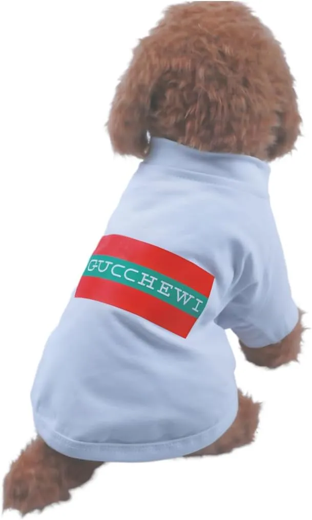 Dog T-Shirt Tee Clothes Vest Lightweight Stretchy Soft Cool Breathable Puppy (Gucchewi, Small)