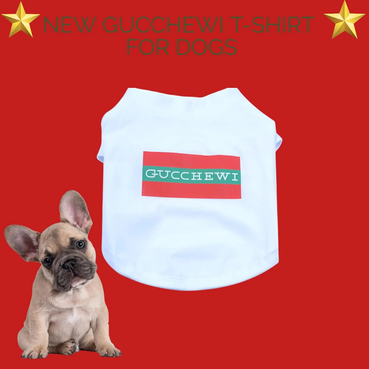 Dog T-Shirt Tee Clothes Vest Lightweight Stretchy Soft Cool Breathable Puppy (Gucchewi, Small)