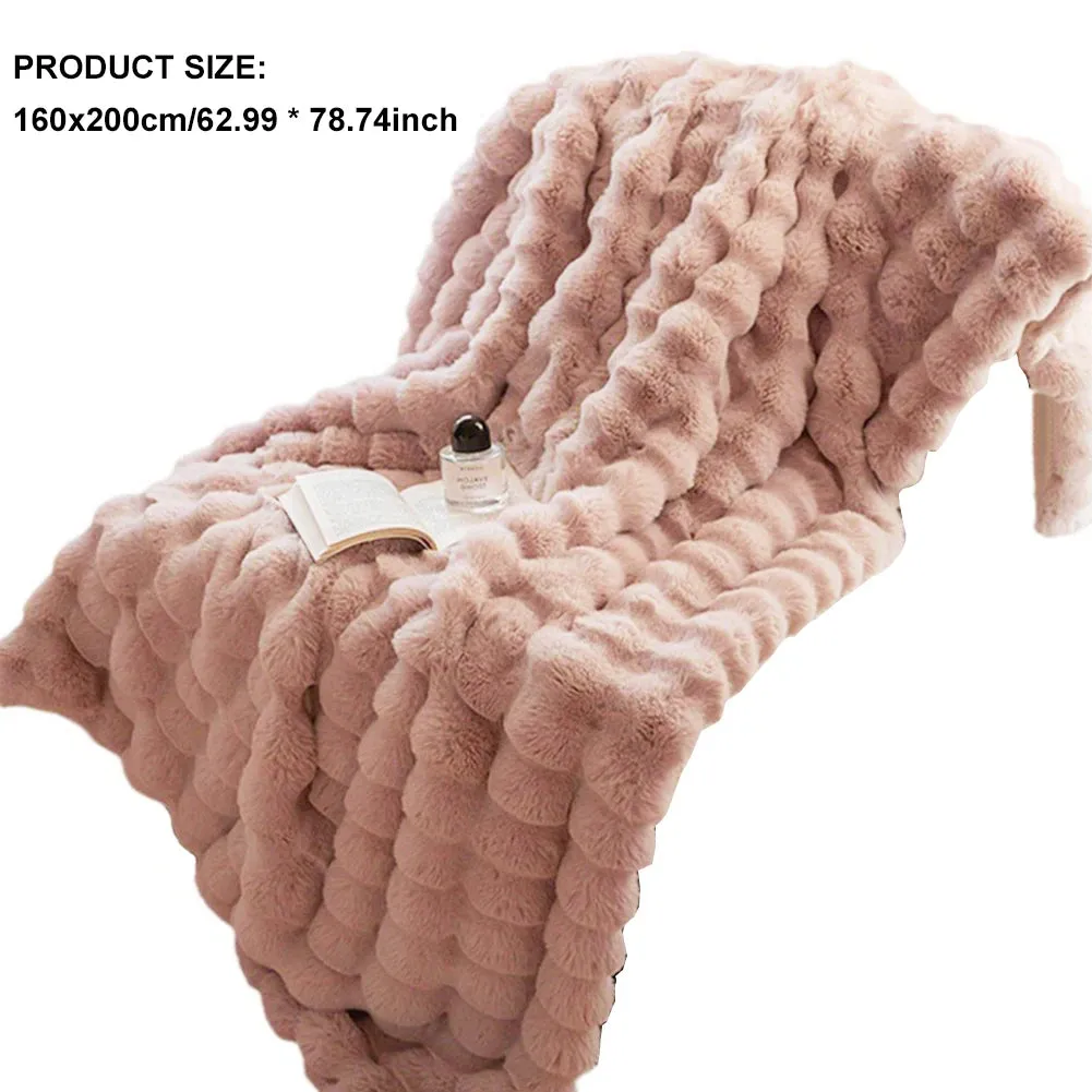 Double-Sided Rabbit Fleece Blanket