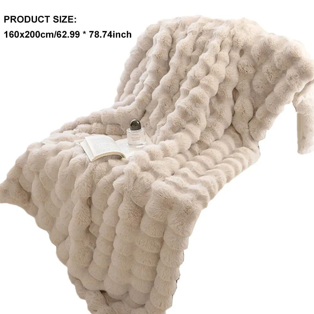 Double-Sided Rabbit Fleece Blanket