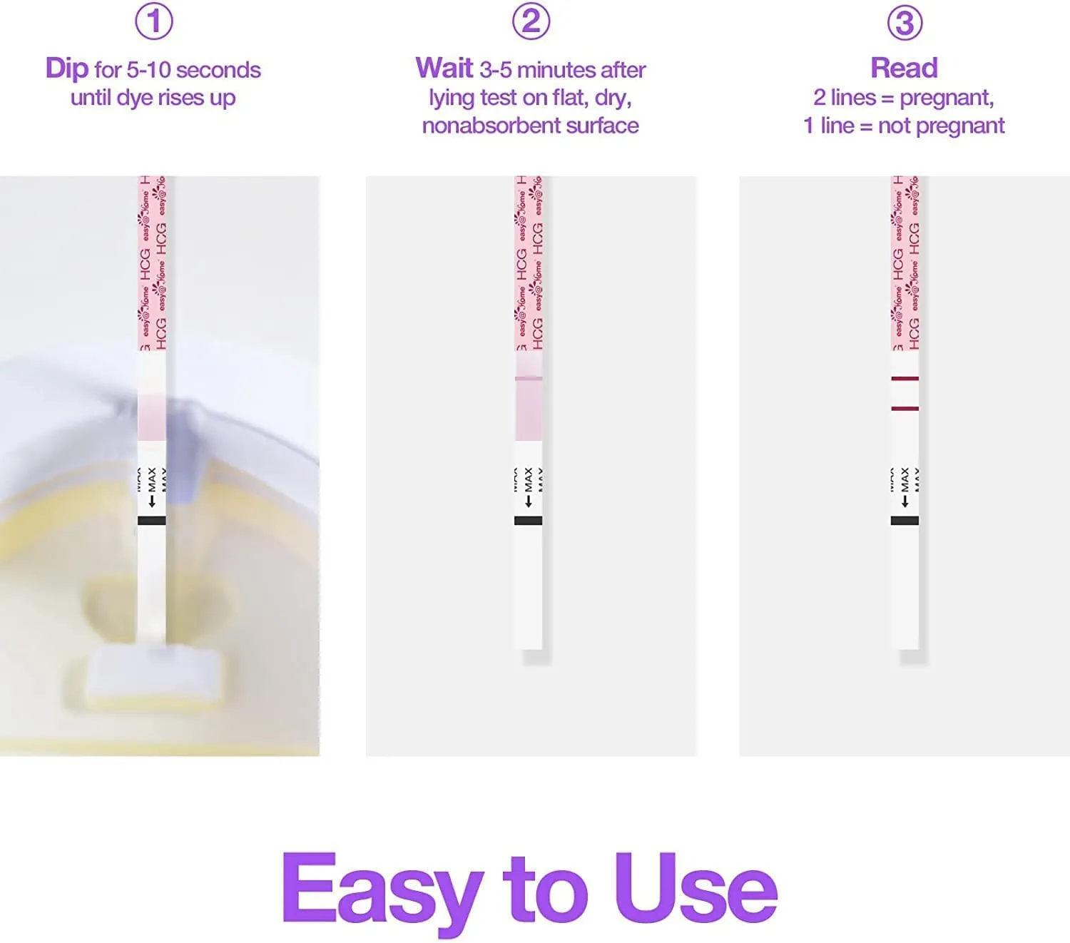 Easy@Home 40 Pregnancy Test Strips with 40 Large Urine Cups - Accurate and Clear Detection for Early Pregnancy | Package May Vary
