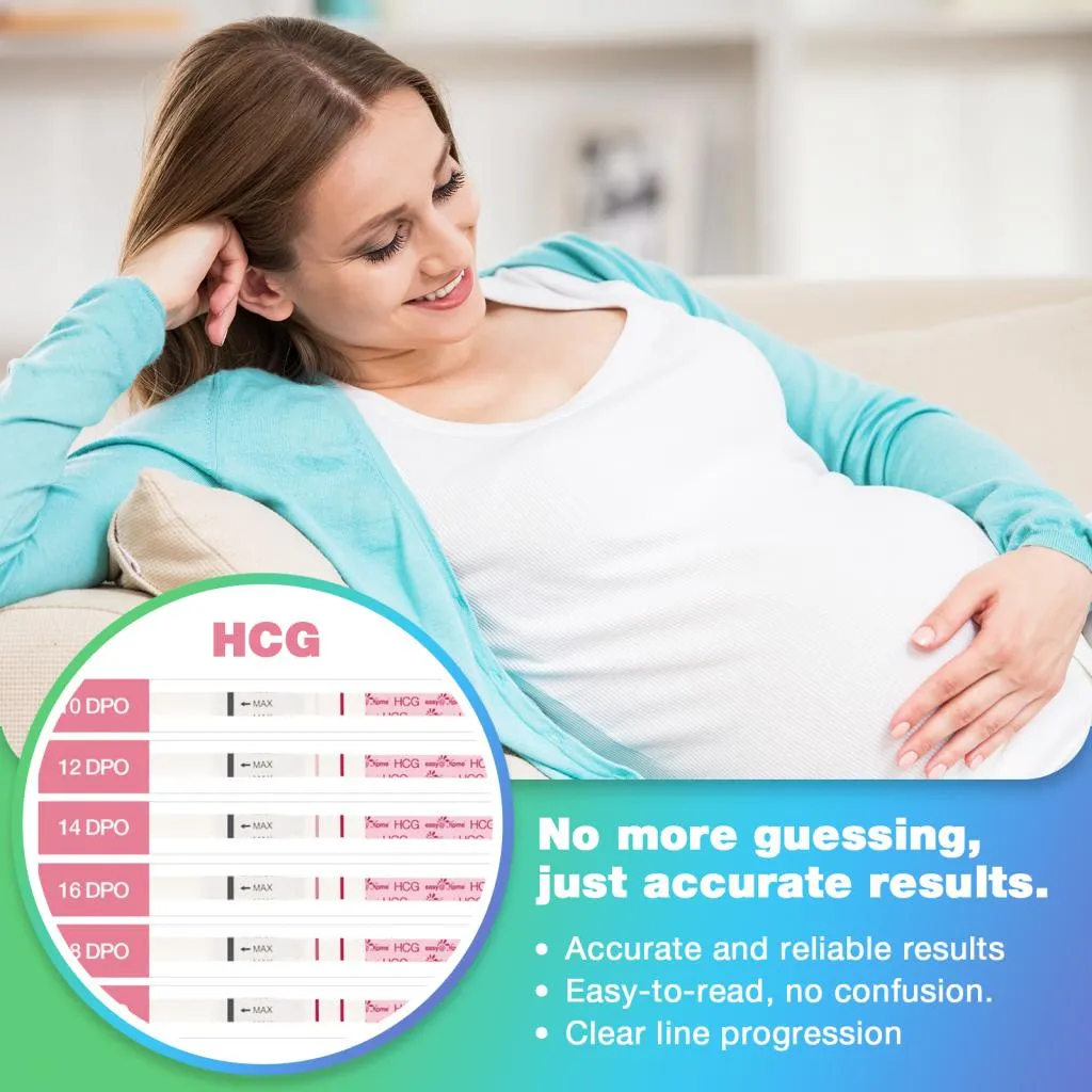 Easy@Home Ovulation & Pregnancy Test Strips Kit: 40 Ovulation Strips and 10 Pregnancy Tests– Accurate Fertility Tracker OPK - Powered by Premom Ovulation APP | 40LH   10HCG   50 Urine Cups
