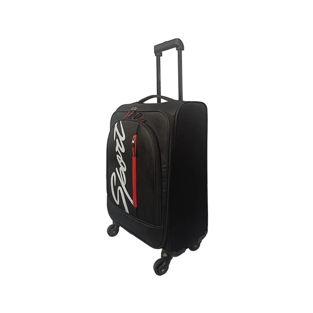 Elegant Sport Vertical Trolley Bag Small Suitcase for Travelling-Black and Orange