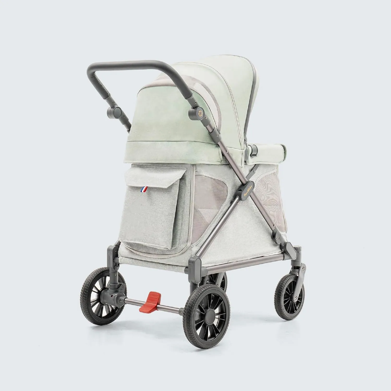 Familidoo Q1 Multi-Use Kids Wagon Stroller  Foldable, Lightweight & All-Terrain for Kids & Pets  5-Point Safety Harness, Rain Cover & Compact Travel Design  Supports Up to 132 lbs (Sage Green)