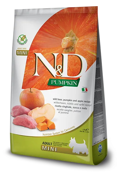 Farmina N&D Pumpkin Formula Mini Wild Boar, Pumpkin & Apple Adult Dog Food