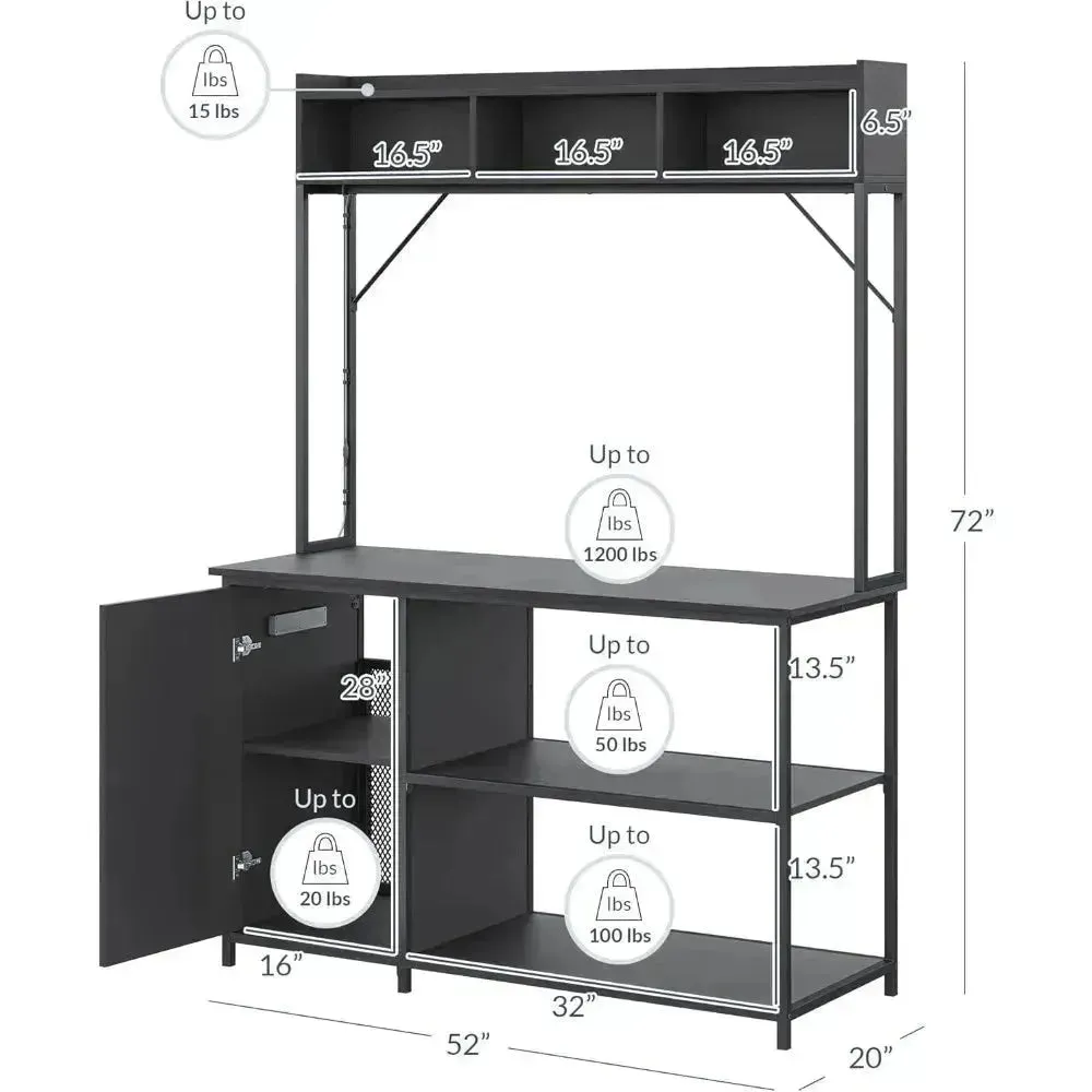 Fish Tank Rack with LED Lights and Storage Cabinet – Heavy-Duty Aquarium Stand